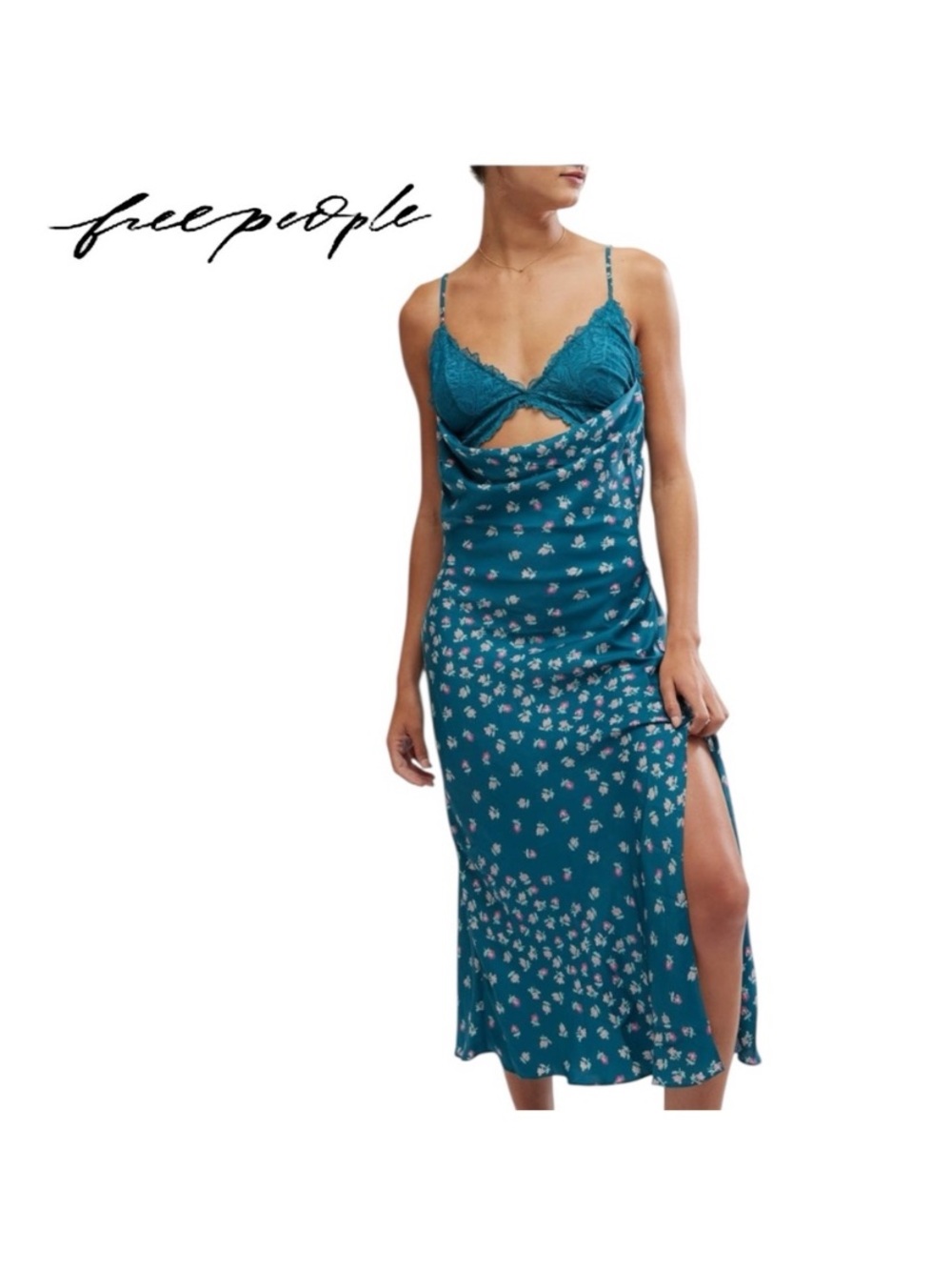Free People Intimately Gossamer Glow Teal NWT - Size XS